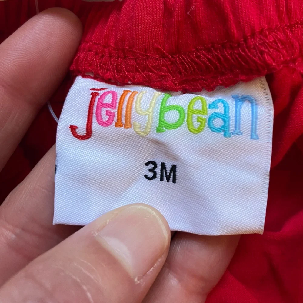 NWT JellyBean Red and White Striped Classic Swing Top and Bubble Shorts Set, 3M